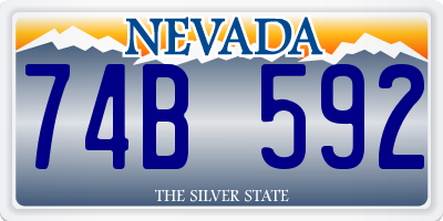 NV license plate 74B592