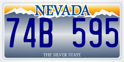 NV license plate 74B595