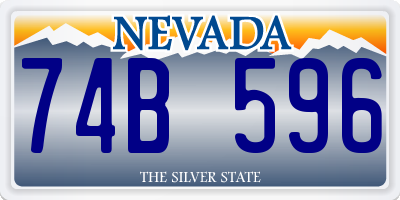 NV license plate 74B596