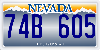 NV license plate 74B605