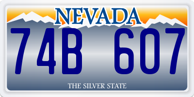 NV license plate 74B607