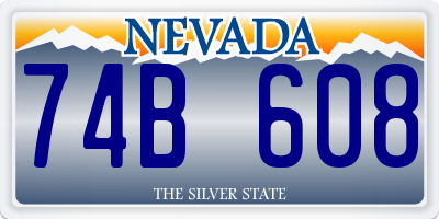 NV license plate 74B608