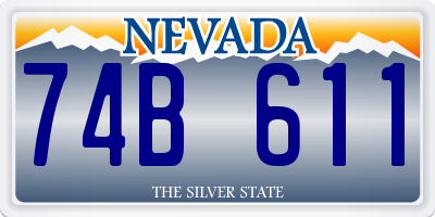 NV license plate 74B611