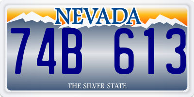 NV license plate 74B613