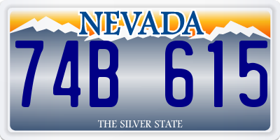 NV license plate 74B615