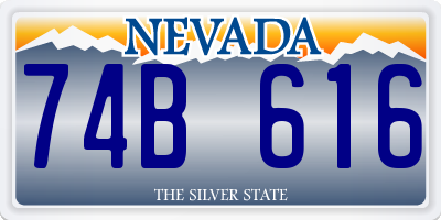 NV license plate 74B616