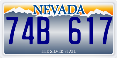 NV license plate 74B617