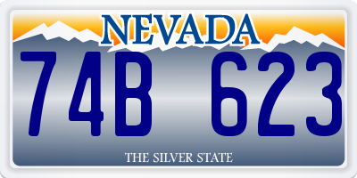 NV license plate 74B623