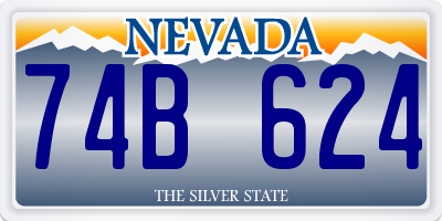 NV license plate 74B624