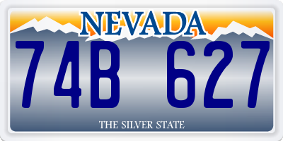 NV license plate 74B627