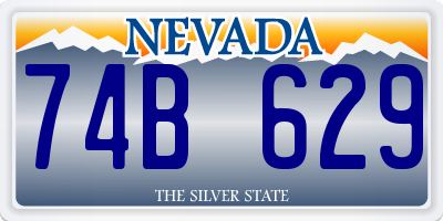 NV license plate 74B629