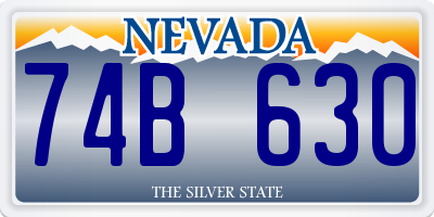 NV license plate 74B630