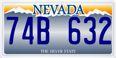 NV license plate 74B632