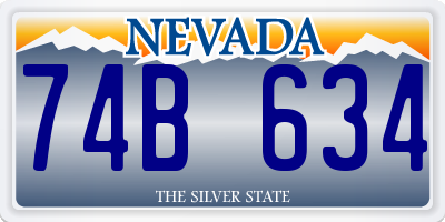 NV license plate 74B634