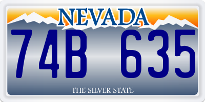 NV license plate 74B635