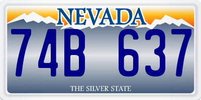 NV license plate 74B637