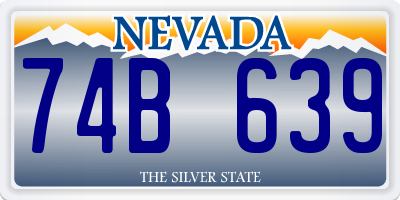 NV license plate 74B639