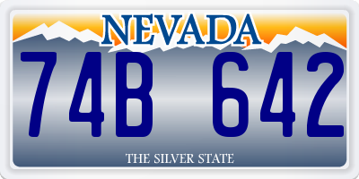 NV license plate 74B642