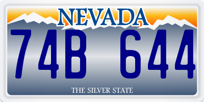 NV license plate 74B644