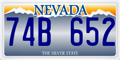 NV license plate 74B652