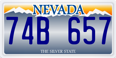 NV license plate 74B657