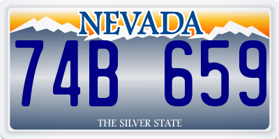 NV license plate 74B659