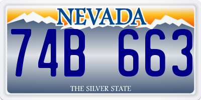 NV license plate 74B663