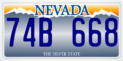 NV license plate 74B668