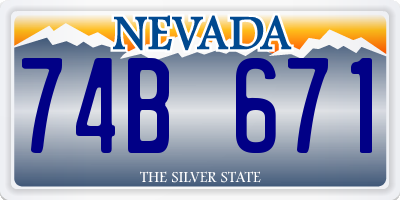 NV license plate 74B671