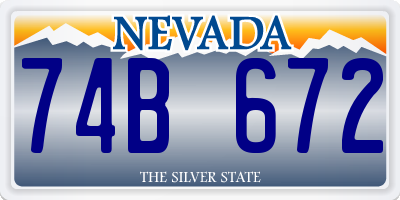 NV license plate 74B672