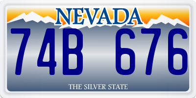 NV license plate 74B676