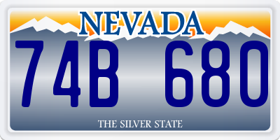 NV license plate 74B680