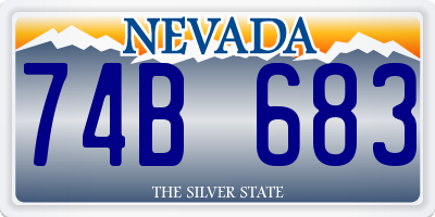 NV license plate 74B683