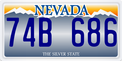 NV license plate 74B686