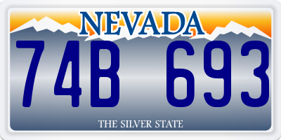 NV license plate 74B693