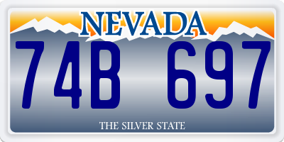NV license plate 74B697