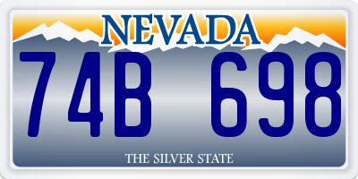 NV license plate 74B698