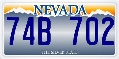NV license plate 74B702