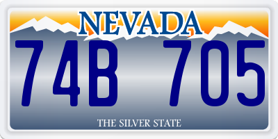 NV license plate 74B705