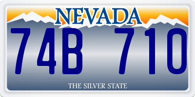 NV license plate 74B710