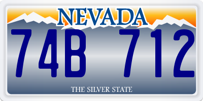 NV license plate 74B712