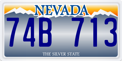 NV license plate 74B713