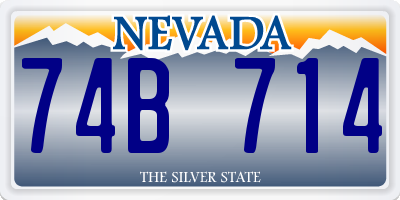 NV license plate 74B714