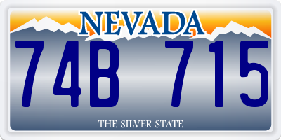 NV license plate 74B715