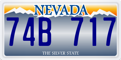 NV license plate 74B717