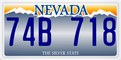 NV license plate 74B718