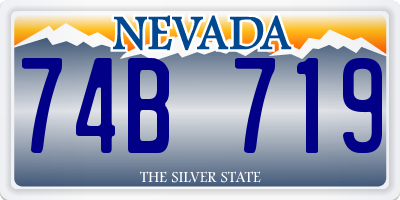 NV license plate 74B719
