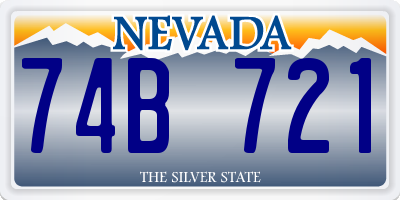 NV license plate 74B721