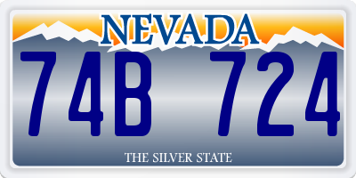 NV license plate 74B724