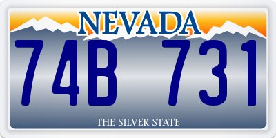 NV license plate 74B731